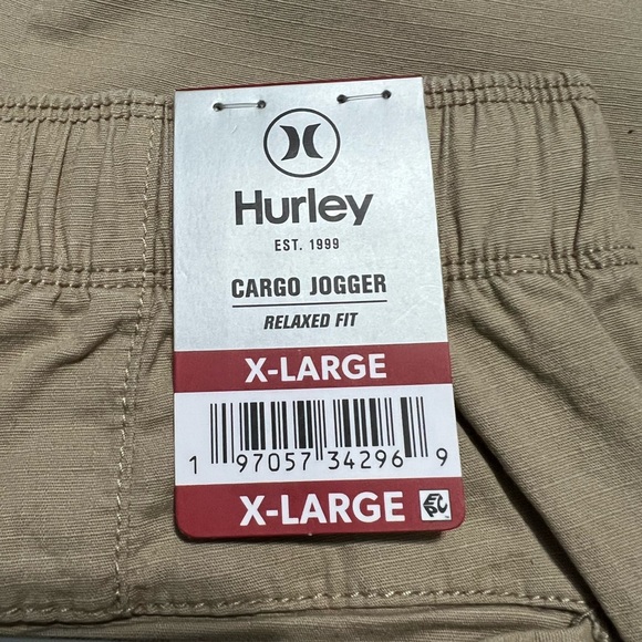 Hurley Tan Cargo Joggers Multi Pockets Relaxed Fit Durable Size X-Large - Picture 6 of 9